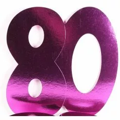 Cardboard Cutouts - Birthday Numbers, 80 Hot Pink 3 Pk