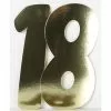 Cardboard Cutouts - Birthday Numbers, 18 Gold 3 Pk