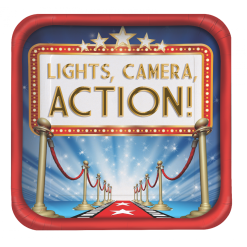 Plates - Dinner, Hollywood Lights 8 Pk