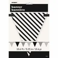 Flag Bunting - Pennant Dots & Stripes, Black -Halloween Costumes Sales flag bunting pennant dots stripes black