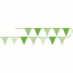 Flag Bunting - Pennant Dots & Stripes, Green