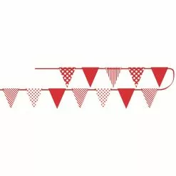 Flag Bunting - Pennant Dots & Stripes, Red -Halloween Costumes Sales flag bunting pennant dots stripes red 2