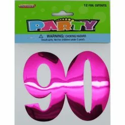 Foil Numbers - 90, Assorted 12 Pk