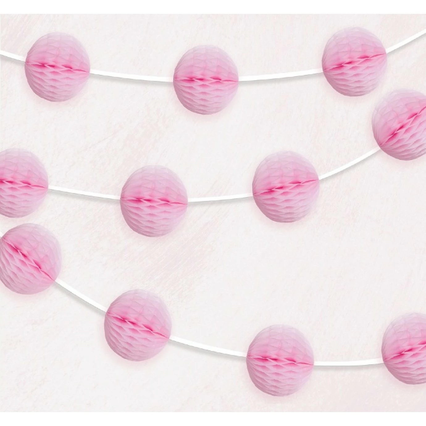 Garland - Honeycomb Balls, Pale Pink 3 Garland - Honeycomb Balls, Pale Pink