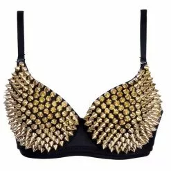 Bra - Adult Bra With Spikes, Gold