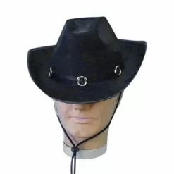 Hat - Cowboy 3 Buckle, Black