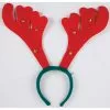 Headband - Reindeer Antlers, Red & Green With Bells