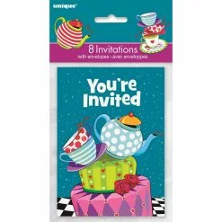 Invitations - Mad Hatter 8 Pk