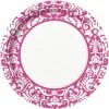 Plates - Dinner, Damask Pink 8 Pk 2 Plates - Dinner, Damask Pink 8 Pk -Halloween Costumes Sales lunchplatepinkdamask