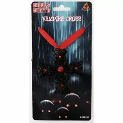 Necklace - Cross, Red Stone