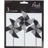 Pinwheel Windmills - Dots & Stripes, Black 3 Pk 1 Pinwheel Windmills - Dots & Stripes, Black 3 Pk -Halloween Costumes Sales pinwheel windmills dots stripes black 3 pk