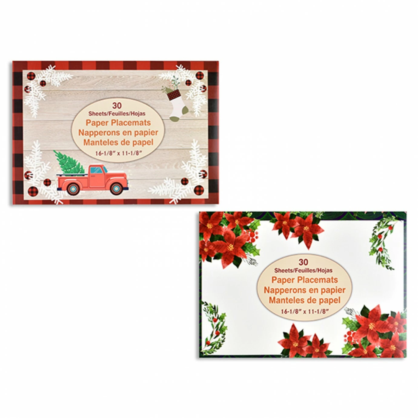 Place Mats - Christmas Assorted, Paper 30 Pk 3 Place Mats - Christmas Assorted, Paper 30 Pk