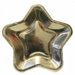 Plates - Dinner, Star Metallic Gold 8 Pk