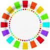 Plates - Dinner, Rainbow Stripes And Dots 8 Pk -Halloween Costumes Sales rainbowplatesdinner