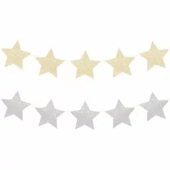 Garland - Reversible, Gold & Silver Stars