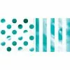 Serviettes - Luncheon, Stripes Or Dots Teal 16 Pk Assorted