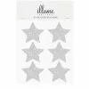 Stickers - Glitter Stars, Silver 24 Pk
