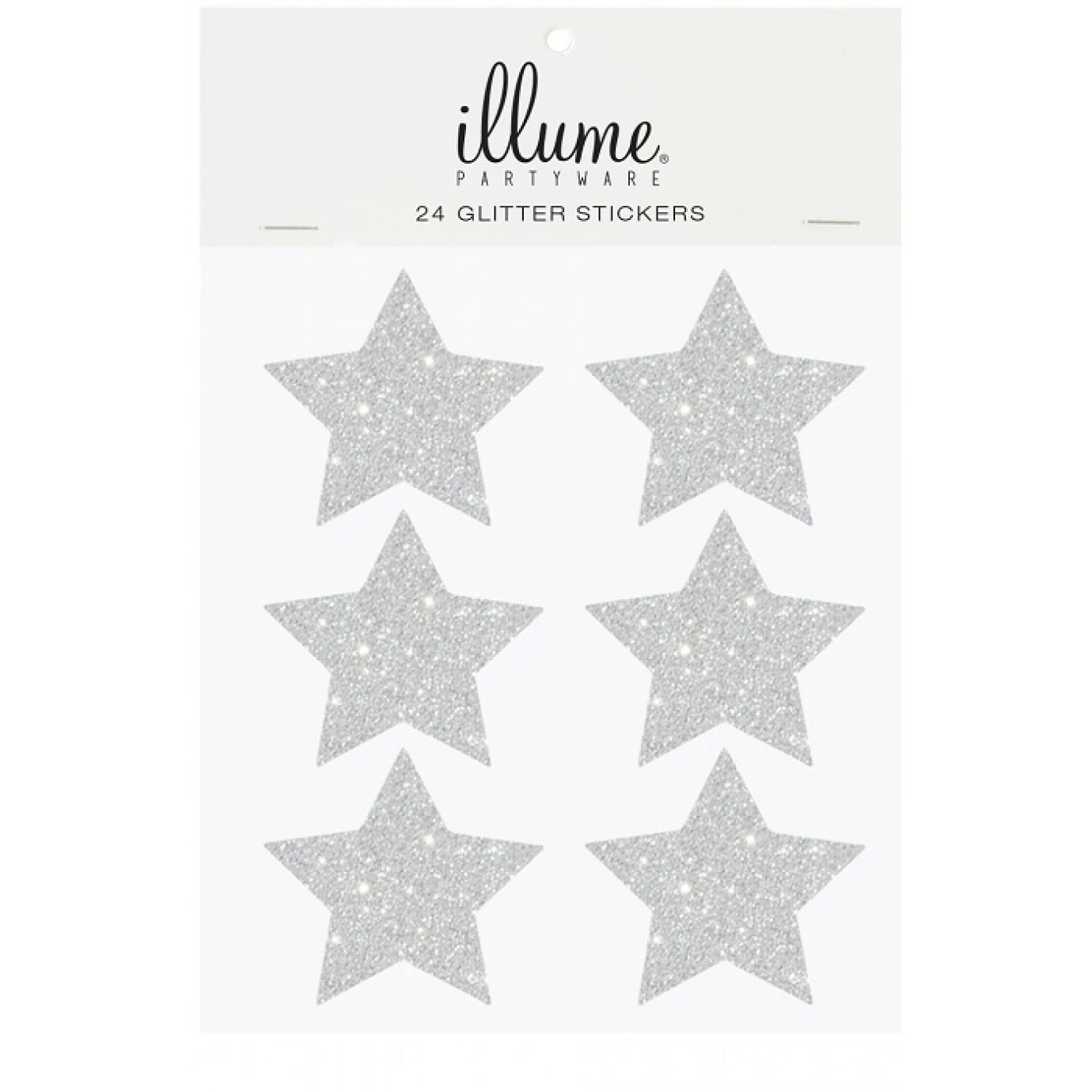 Stickers - Glitter Stars, Silver 24 Pk 3 Stickers - Glitter Stars, Silver 24 Pk