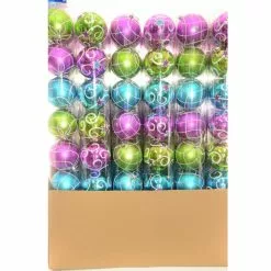 Christmas Baubles - Bright Colours, Assorted 8 Pk